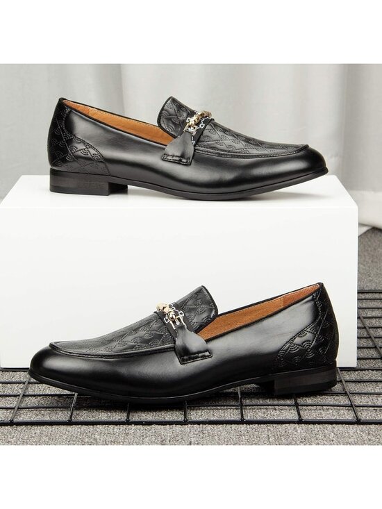 Meijiana Men\'s Black07 Microfiber Loafers Buckle PU Leather Weeding Dress Shoes main image 6
